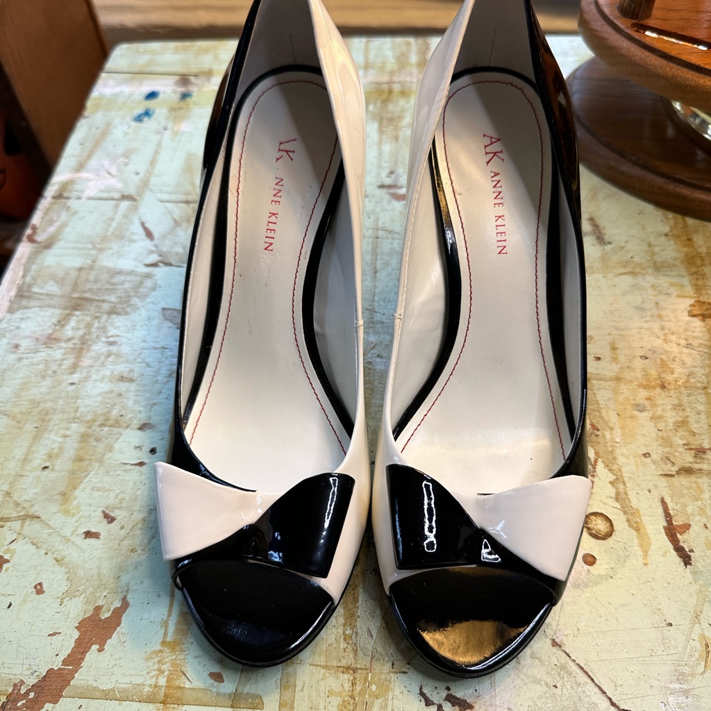 Anne Klein Two-Tone Peep Toe Heels